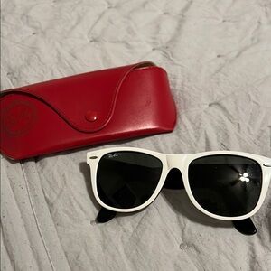 Ray-Ban White Sunglasses with Red Case